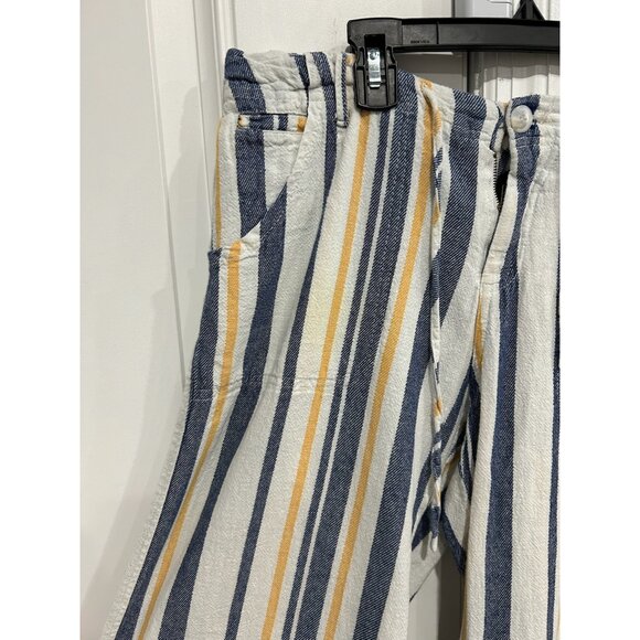 Just Living Casual Striped Relaxed Fit Pants Size M Linen Cotton Blend - Picture 4 of 8